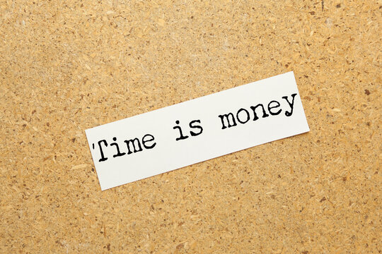 time is money text on paper