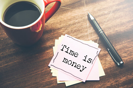 time is money text on paper