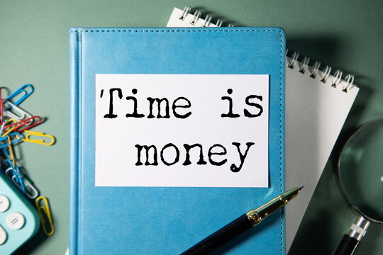 time is money text on paper