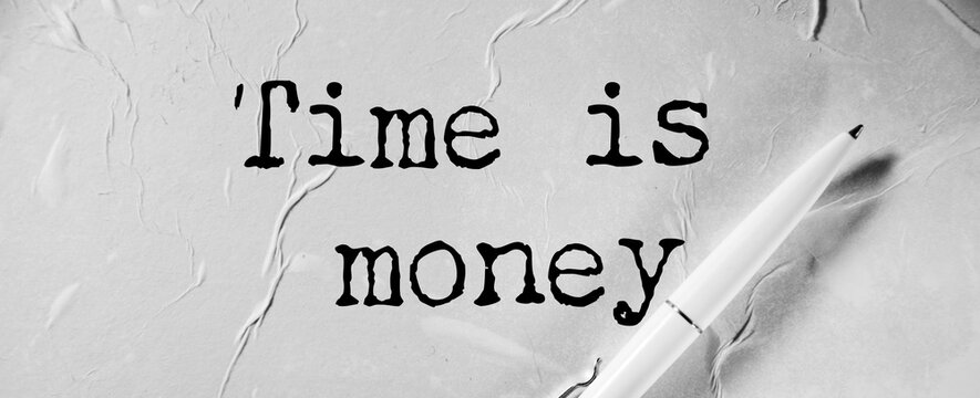 time is money text on paper