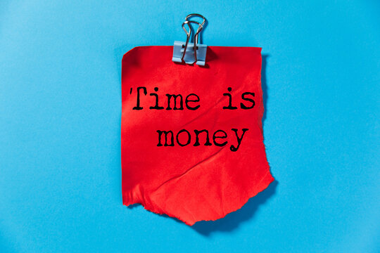 time is money text on paper