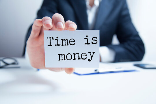 time is money text on paper