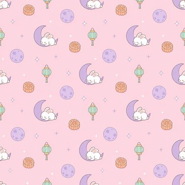 Charming design featuring adorable mooncakes playful rabbits and decorative lanterns for celebrating the mid autumn festival