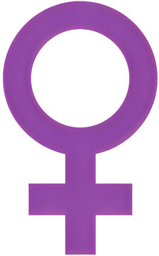 Purple female gender symbol icon isolated on a white background