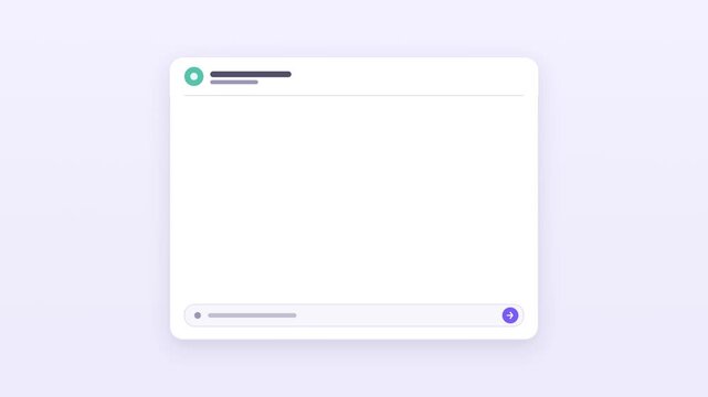 Assistant conversation card with a rising reply exchange