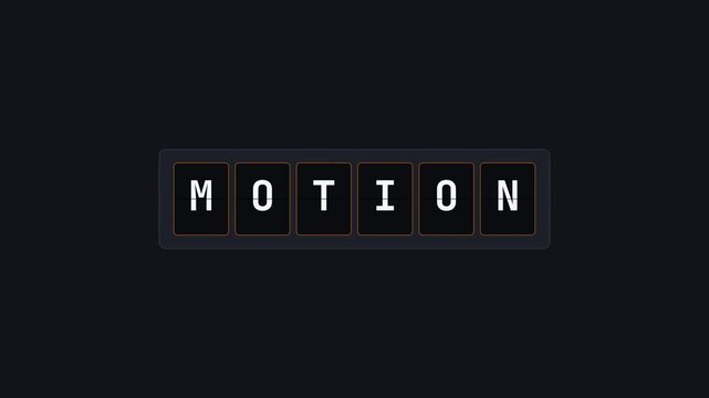 Mechanical split flap board flipping letters into a clean word