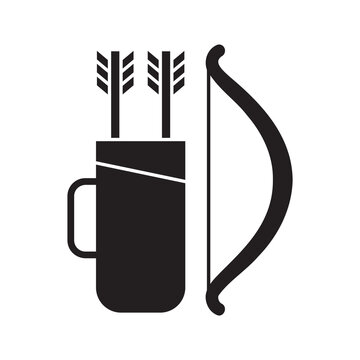 Bow and arrow quiver vector icon