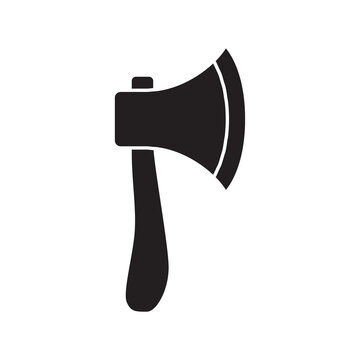 Single hatchet axe vector icon symbol