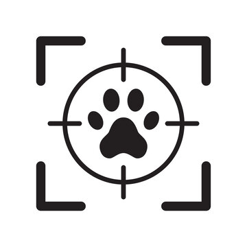 Target scope with paw vector icon