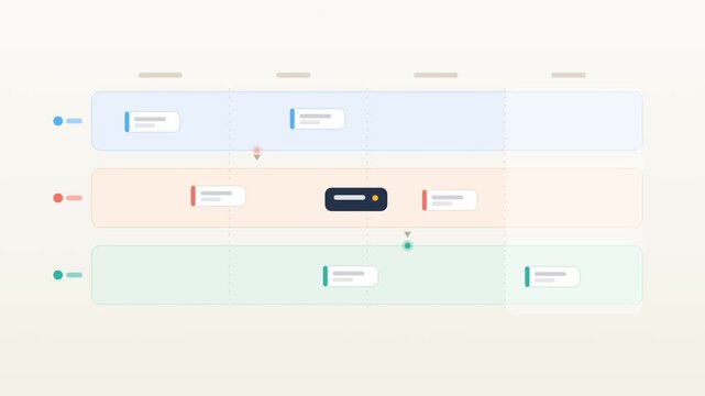 Swimlane process diagram with task handoffs across team lanes