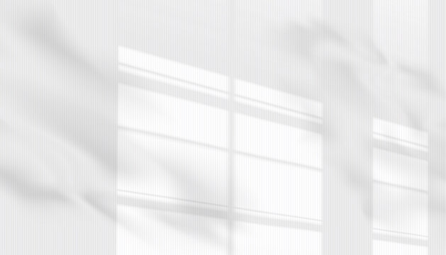 Background With White Wall, Soft Shadow And Natural Light, Vertical Line Texture In Minimal Silver Gray Interior, Abstract Window Frame Pattern Gradient Surface For Home Design, Aesthetic Mockup.