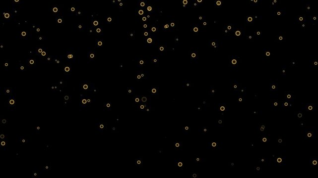 Looping shinny babble animation on black background, 4K animated flickering starfield for night sky background, cinematic motion graphics, Animated looping pattern, yellow orange. 4k video