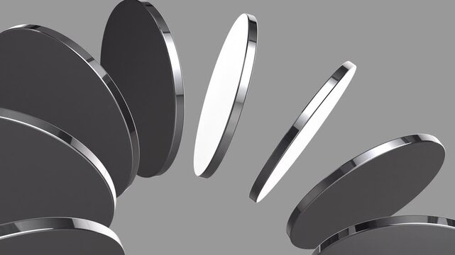 Abstract Rotating Metallic Discs Motion Background
