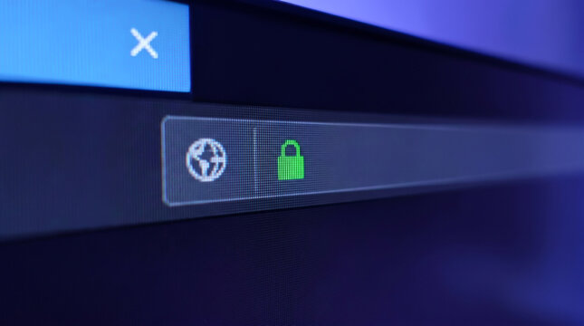 Close-Up of Browser Address Bar with Security Lock Icon