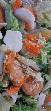 Homemade Capcay Seafood Chicken Stir Fried Vegetables