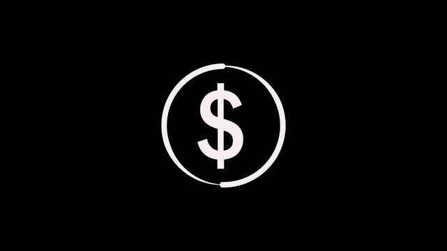 Animated Dollar Sign Currency and Payment Circular Icon