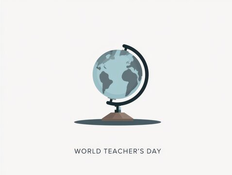 World teacher's day illustration with globe on stand