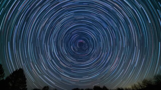 Mesmerizing Star Trails in the Night Sky Capturing Celestial Motion