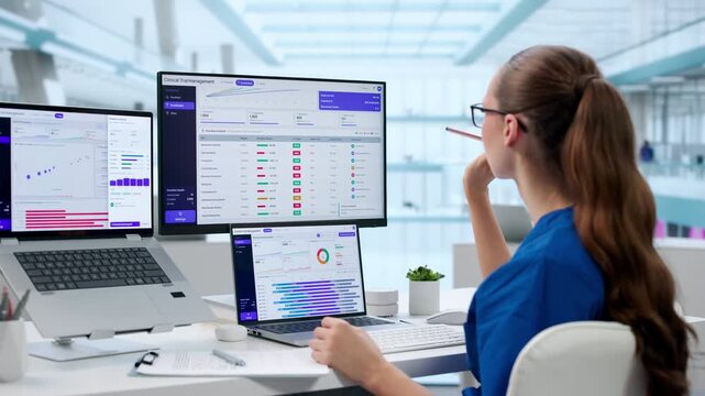 Clinical Trial Manager Reviews Patient Enrollment Data