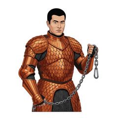 Obraz premium Male Dragon Tamer Knight with Steel Chain