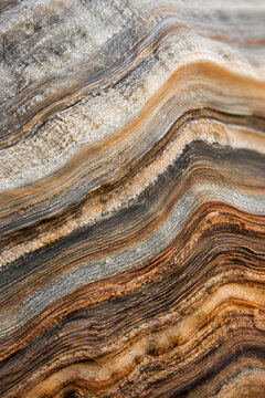 AI generated close-up rock mineral layers with crystalline texture