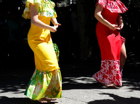 Dancers performing a traditional folk dance from Chile
