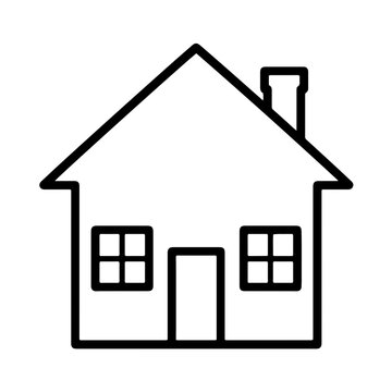Simple house outline vector icon for home, real estate and housing