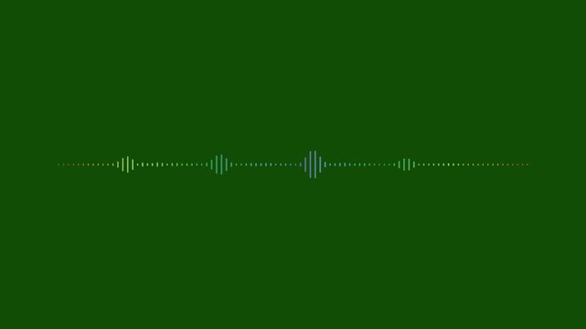 Audio spectrum wave effect, isolated white audio waveform spectrum animation,Best green screen seamless chroma key music equalizer pulse, voice sound overlay 4k loop.