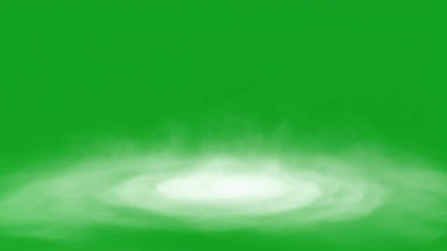 White Ground Mist Circling Around Invisible Base on Green Screen