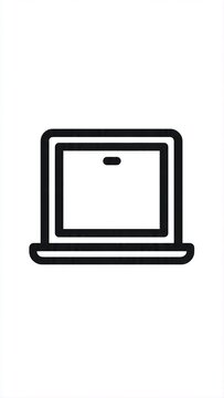 Minimalist Laptop Computer Tech Icon Vector for IT App