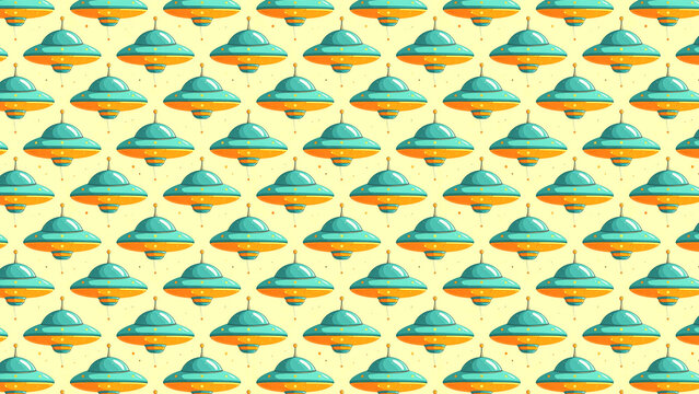 Retro-style ufo pattern for commercial design