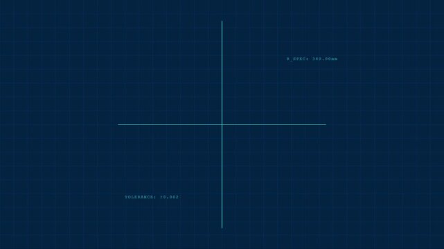 Digital hud interface grid with precision targeting crosshair and data metrics for sci-fi ui and tech analytics animation 4k