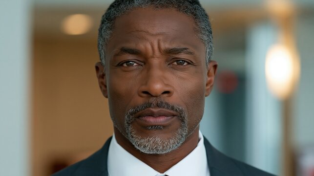 Mature man with gray beard in professional attire