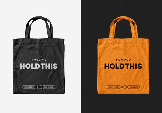 Colorful Totebag Mockup For Branding And Packaging Design