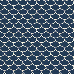 Scallop seamless pattern, classic overlapping semicircle scale motif, vector background for textile and wallpaper © 安 昌浩