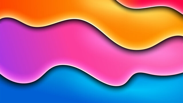 Vibrant Gradient Wavy Abstract Wallpaper, Vector Illustration