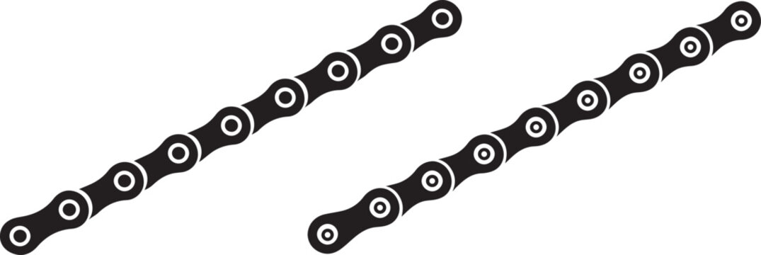 Bicycle and Motorcycle Roller Chain Vector Set