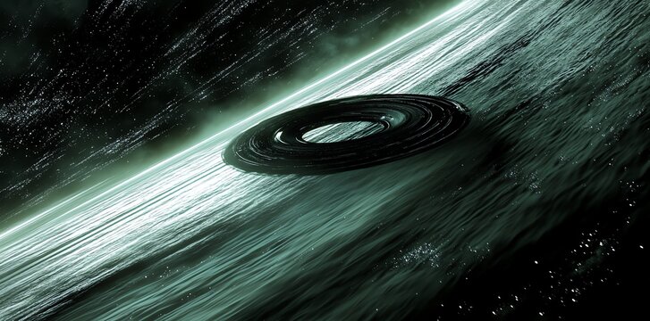 Digital Artwork of a Massive Ringed Planet in Space with Stars and Cosmic Elements