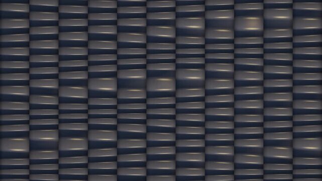 Bellows Accordion Column Wall With Traveling Compression Waves, Seamless Loop Background in rich grey tones