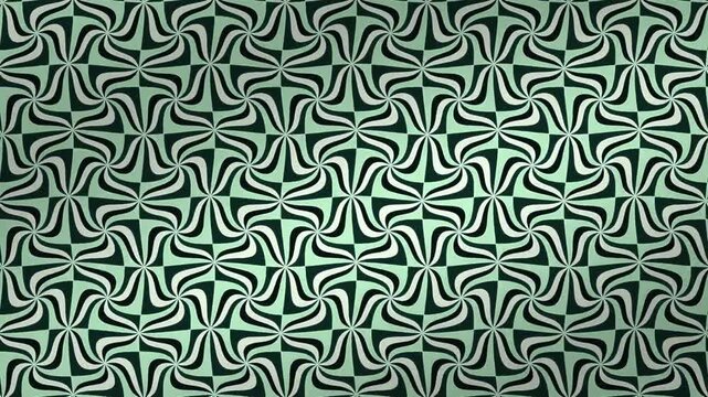 Mirror Twist Lattice Of Counter Handed Swirl Knots Unwinding Into Petals Abstract Motion Background Seamless Loop in soft jade tones