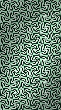 Mirror Twist Lattice Of Counter Handed Swirl Knots Unwinding Into Petals Abstract Motion Background Seamless Loop in bright jade tones vertical 9:16