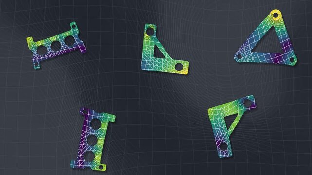 Finite Element Analysis Von Mises Stress Contour On Deforming Bracket Meshes Seamless Loop in deep steel tones