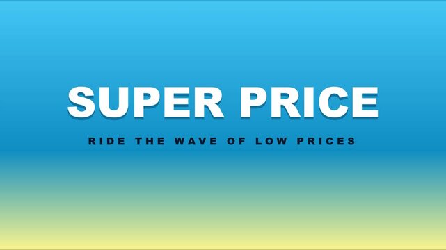 Super price sale promotion: ride the wave of low prices dynamic motion animation 4k background discount