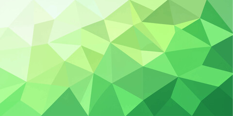 Obraz premium Abstract green polygonal geometric background featuring vibrant faceted triangles and modern layered gradient design