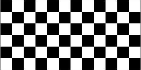 Obraz premium Black and white racing against a checkered pattern background
