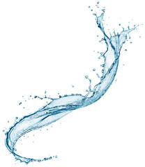 Twisted water splash isolated