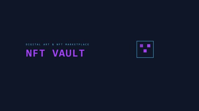 Digital and nft vault marketplace branding animation for blockchain technology and crypto investment projects 4k