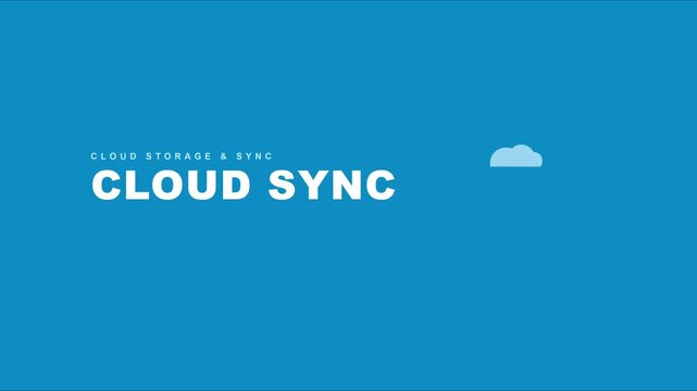 Cloud sync and cloud storage animated concept for digital data management and online backup solutions animation 4k