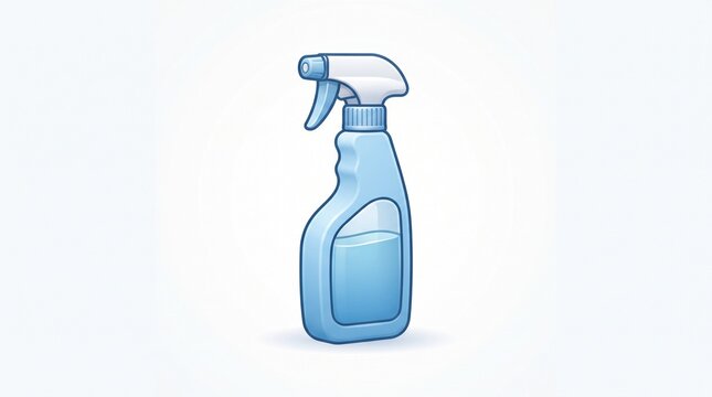 Blue plastic spray bottle vector illustration, pressure garden sprayer isolated on light background