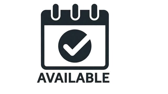 Calendar icon with green checkmark symbol on dark blue background